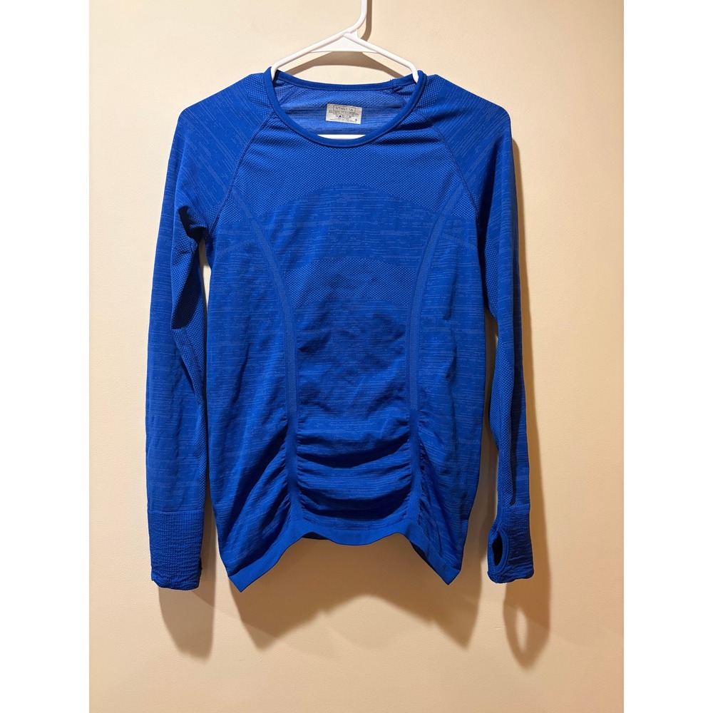 Athleta Womens Small Skyline Fast Track Long Sleeve Top Blue Athleisure Sport